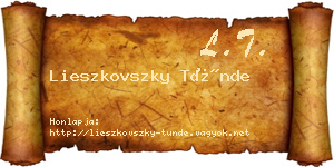 Lieszkovszky Tünde névjegykártya